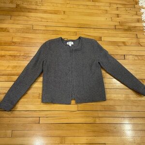 Gray ELLE Ribbed Cardigan